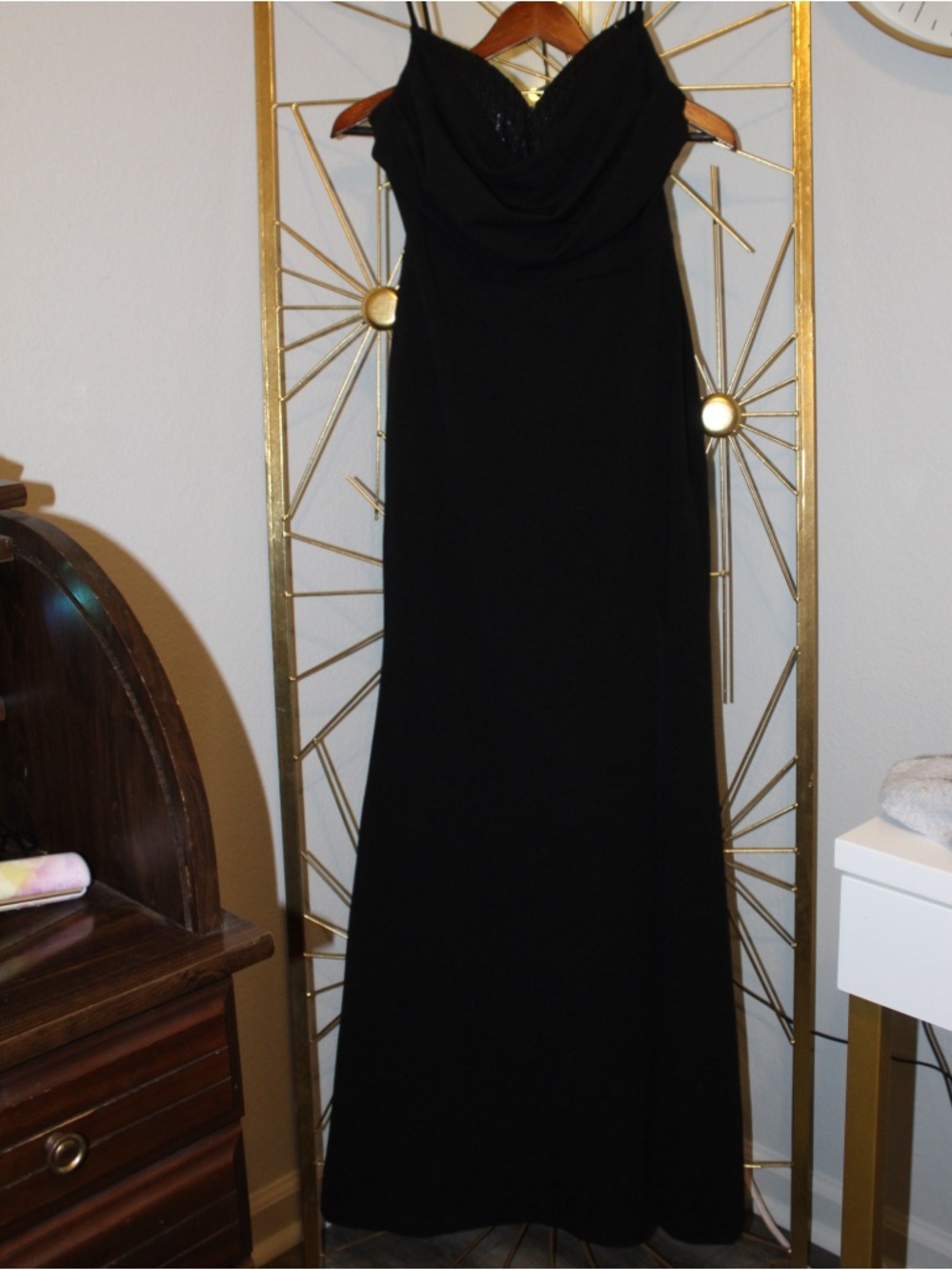 Symphony Black Cowl Neck Maxi Dress